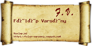 Fülöp Varsány névjegykártya